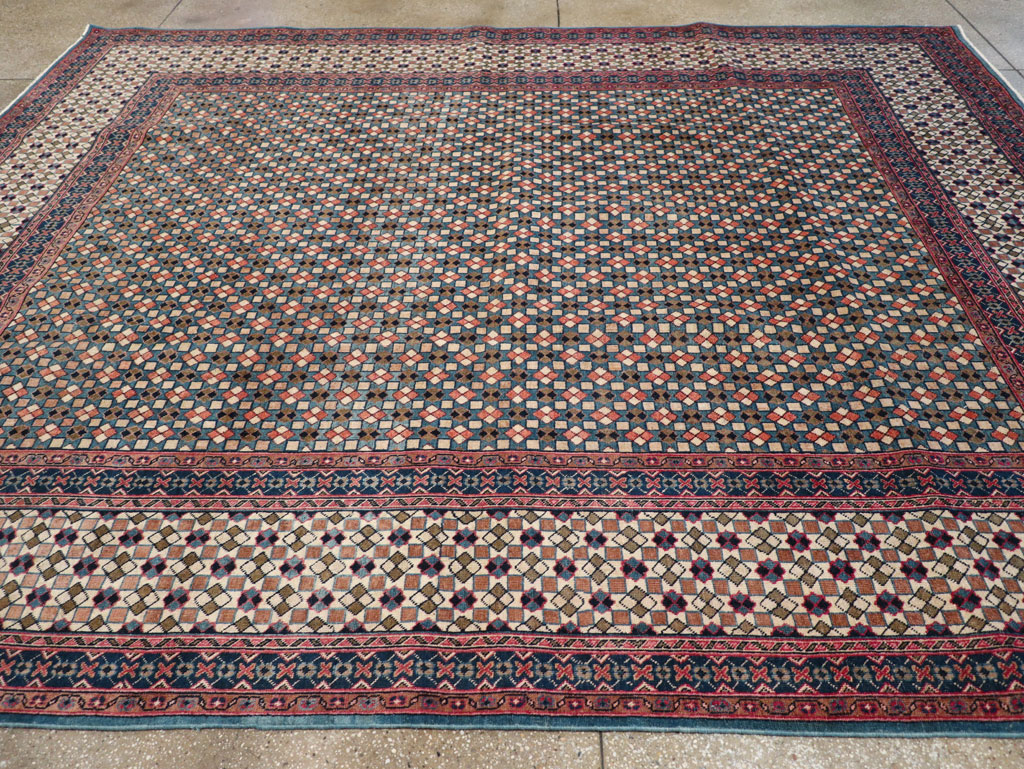 Vintage Persian Art Deco Style Tabriz Room Size Carpet, No.30380 - Gsblank