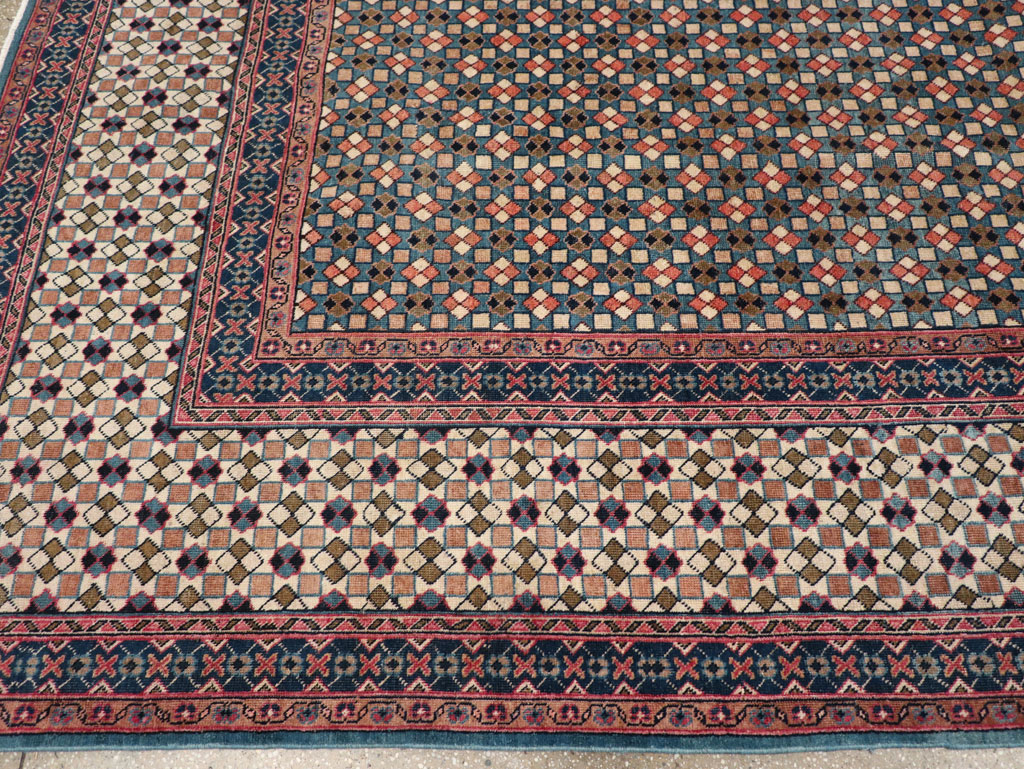 Vintage Persian Art Deco Style Tabriz Room Size Carpet, No.30380 - Gsblank