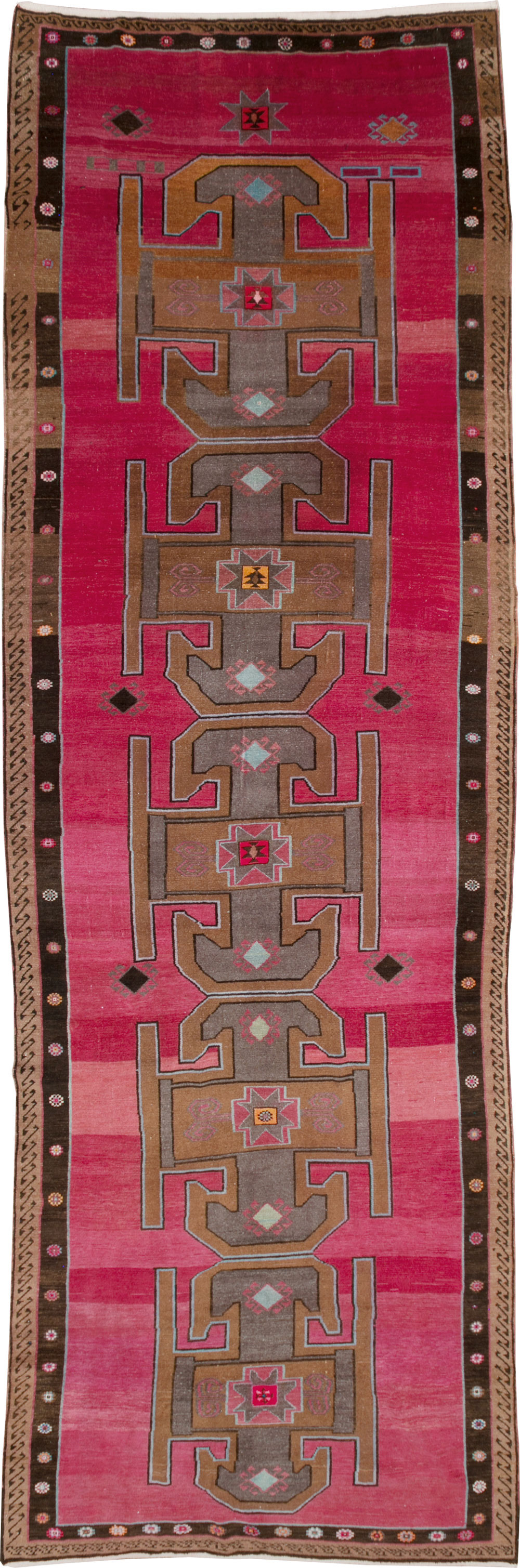 Vintage Turkish Anatolian Wide Gallery Runner, No.30388 - Gsblank