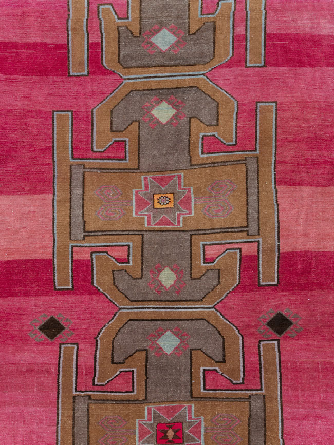 Vintage Turkish Anatolian Wide Gallery Runner, No.30388 - Gsblank