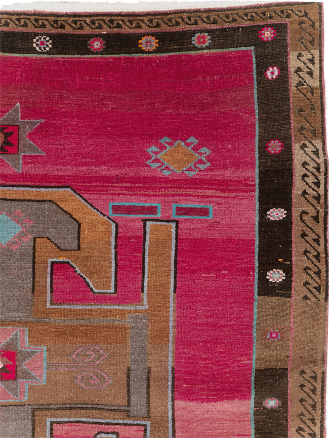 Vintage Turkish Anatolian Wide Gallery Runner, No.30388 - Gsblank