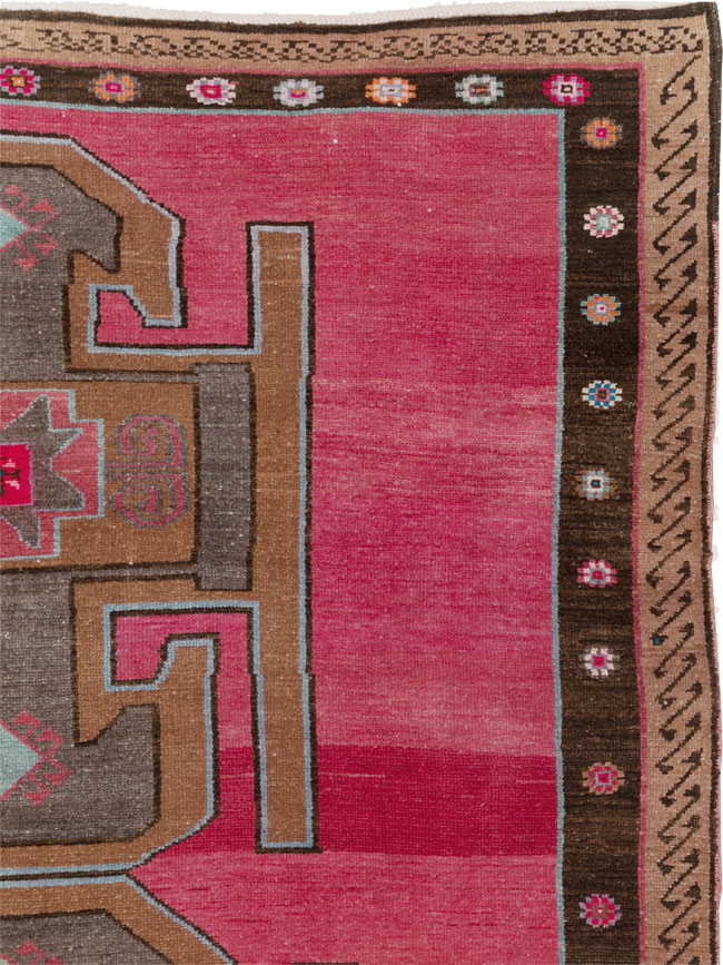 Vintage Turkish Anatolian Wide Gallery Runner, No.30388 - Gsblank