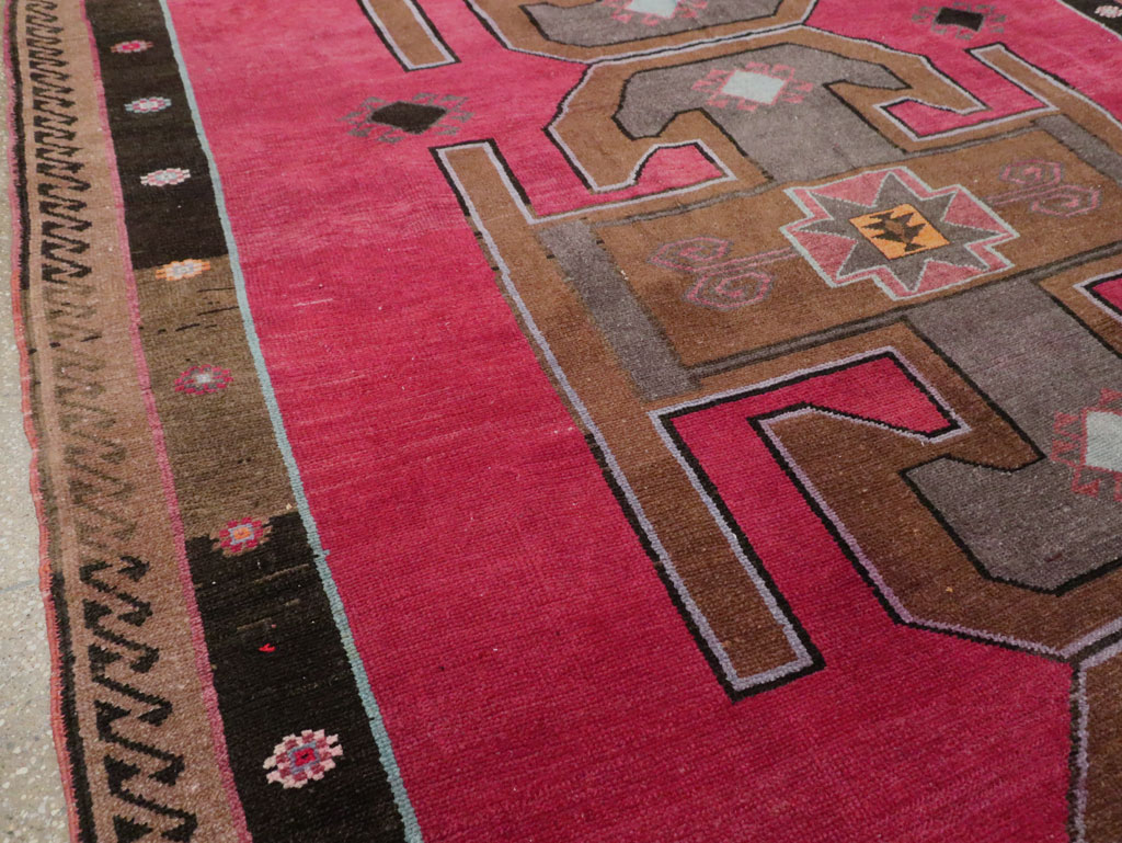 Vintage Turkish Anatolian Wide Gallery Runner, No.30388 - Gsblank