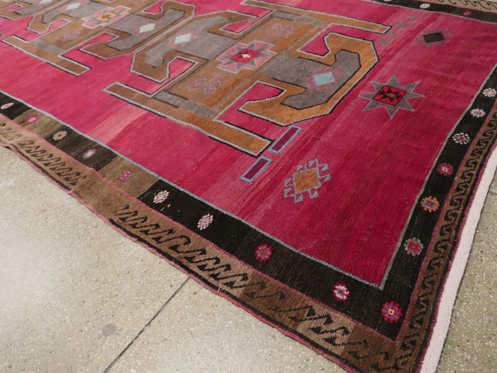 Vintage Turkish Anatolian Wide Gallery Runner, No.30388 - Gsblank