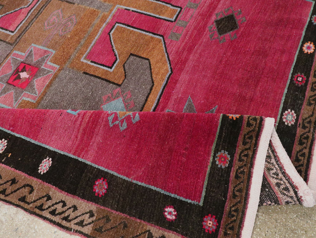 Vintage Turkish Anatolian Wide Gallery Runner, No.30388 - Gsblank