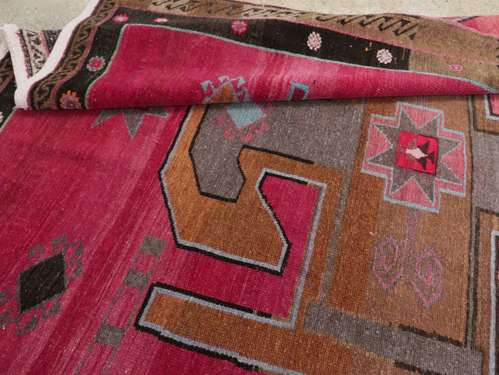 Vintage Turkish Anatolian Wide Gallery Runner, No.30388 - Gsblank