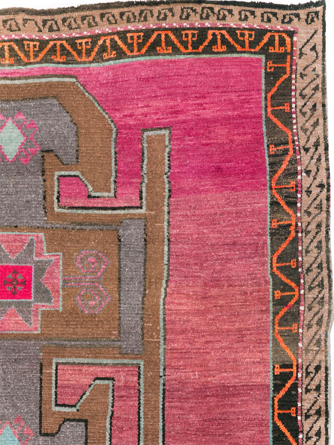 Vintage Mid-Century Anatolian Wide Gallery Runner, No.30389 - Gsblank