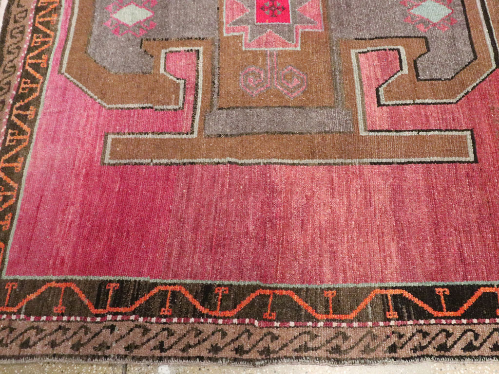 Vintage Mid-Century Anatolian Wide Gallery Runner, No.30389 - Gsblank