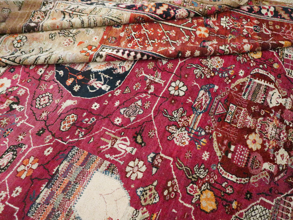 Antique Pictorial Kurdish Rug, No.30391 - Gsblank