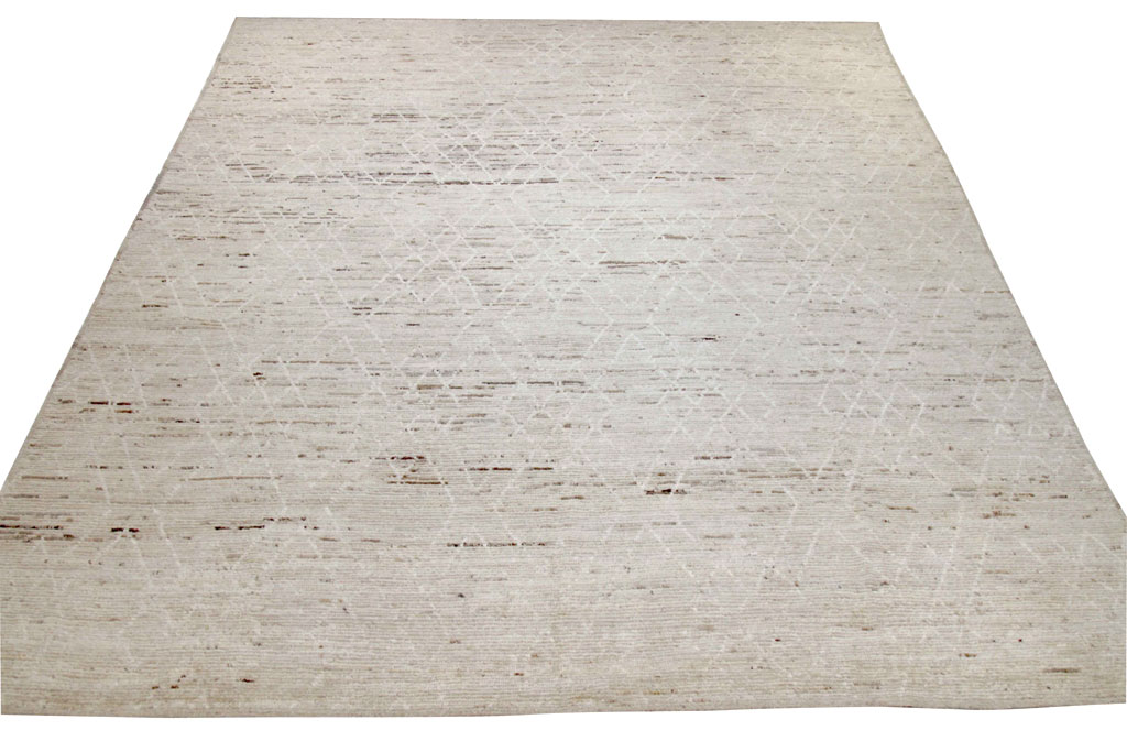 Contemporary Moroccan Room Size Carpet, No.30397 - Gsblank