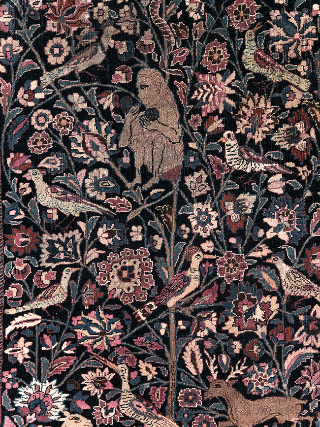 Vintage Persian Pictorial Mashad Rug, No.30407 - Gsblank