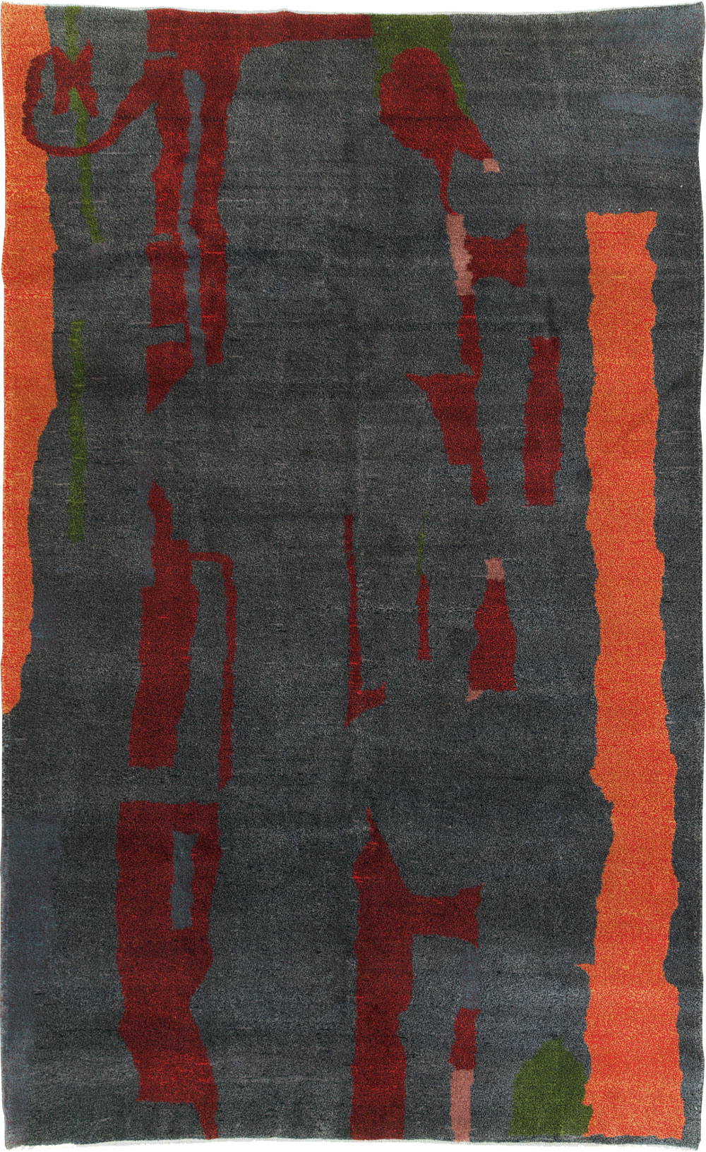 Vintage Turkish Art Deco Style Accent Carpet, No.30408 - Gsblank