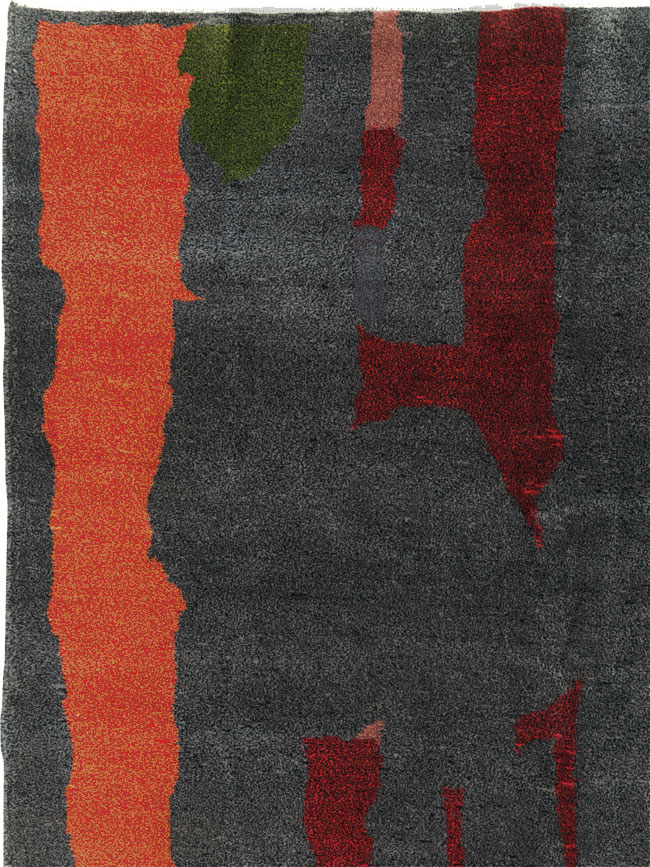 Vintage Turkish Art Deco Style Accent Carpet, No.30408 - Gsblank