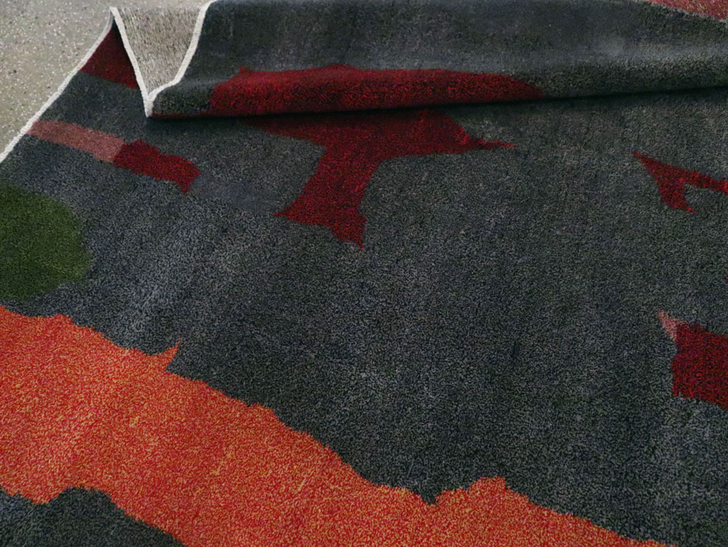 Vintage Turkish Art Deco Style Accent Carpet, No.30408 - Gsblank