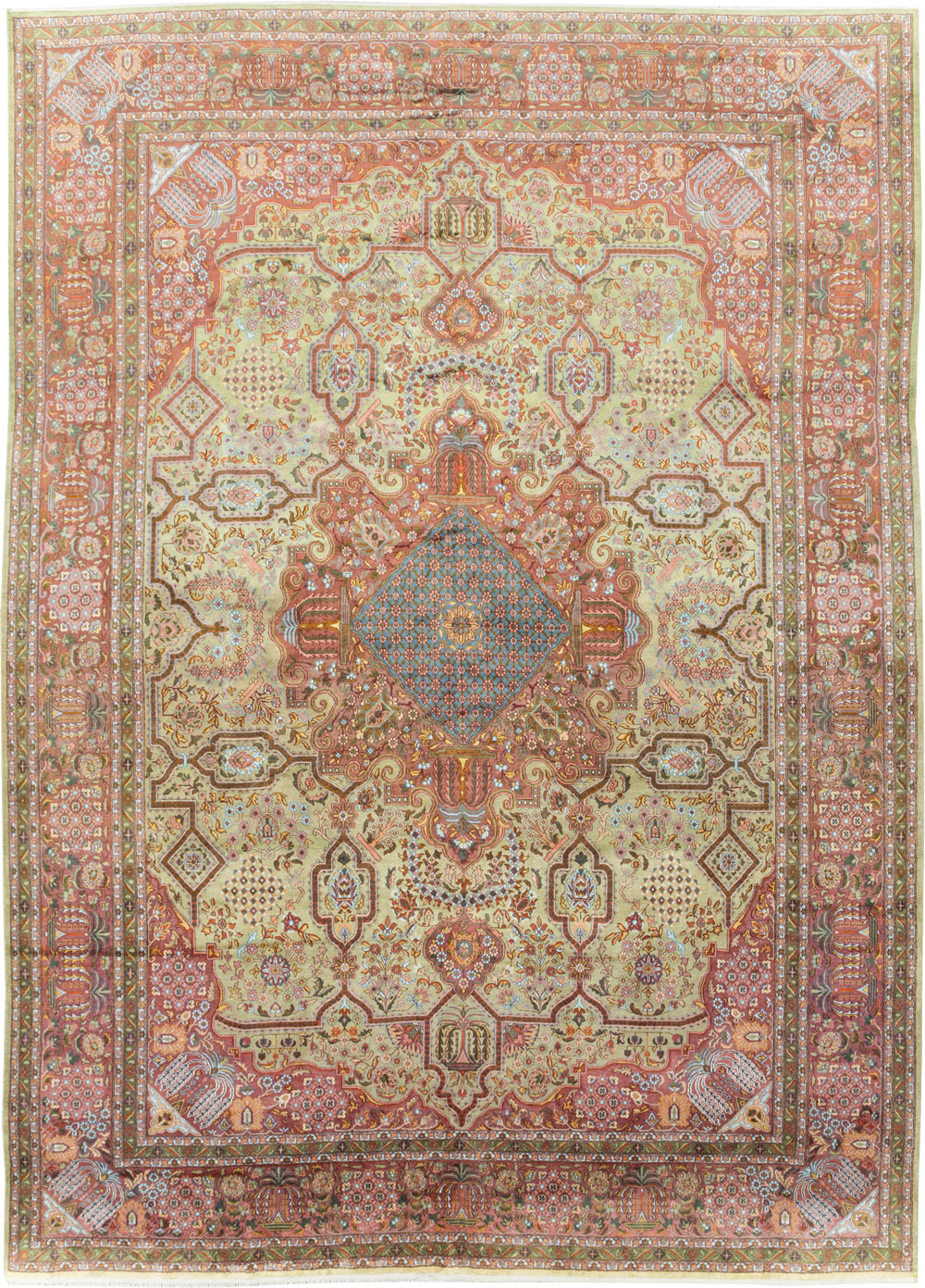 Vintage Persian Silk Kashan, No.30411 - Gsblank