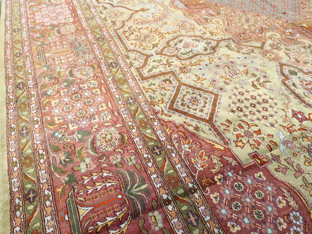 Vintage Persian Silk Kashan, No.30411 - Gsblank