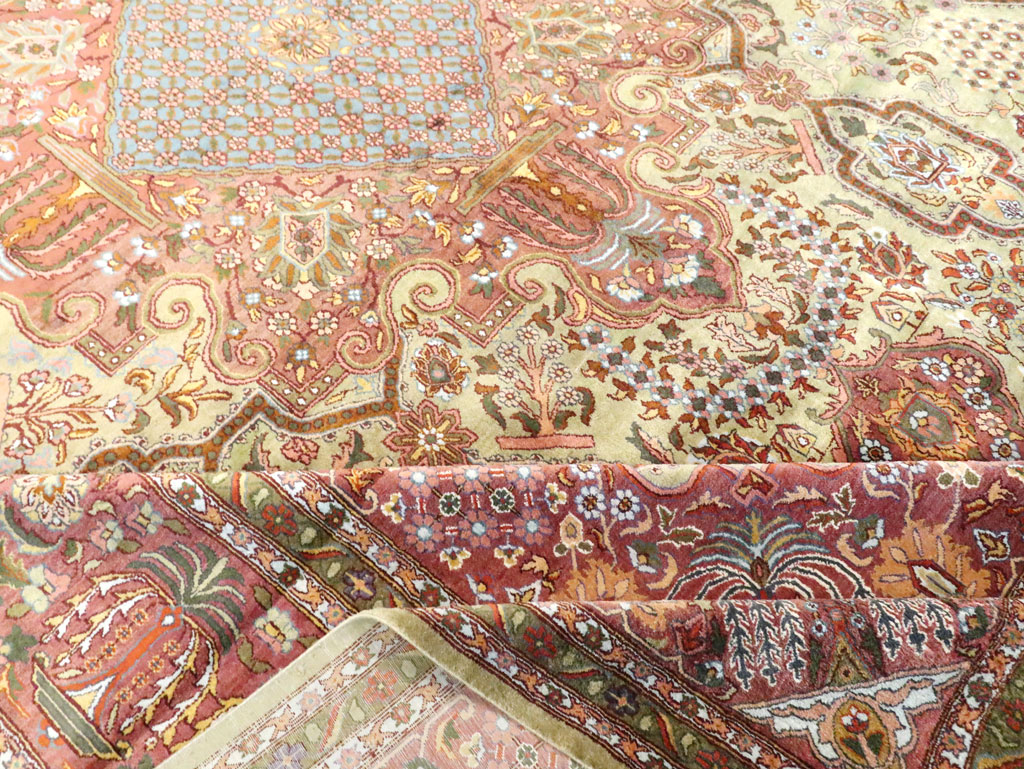 Vintage Persian Silk Kashan, No.30411 - Gsblank