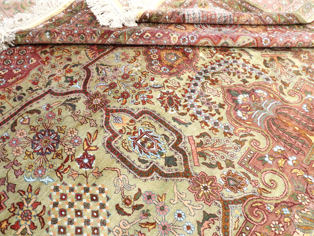 Vintage Persian Silk Kashan, No.30411 - Gsblank