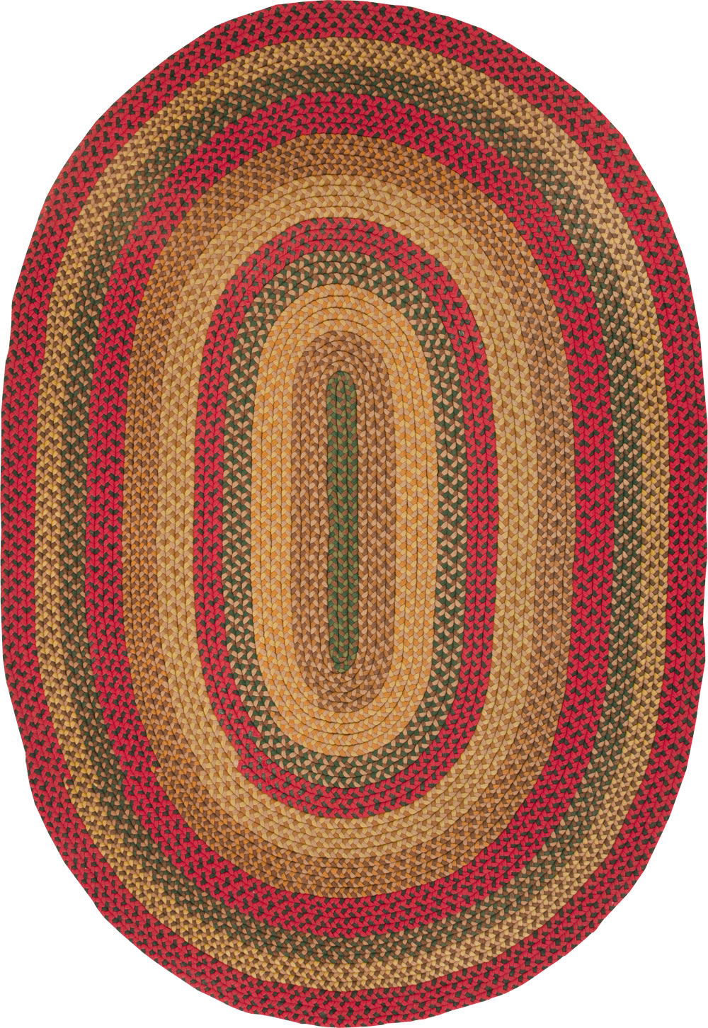 Vintage American Round Oval Braided Room Size Carpet, No.30413 - Gsblank