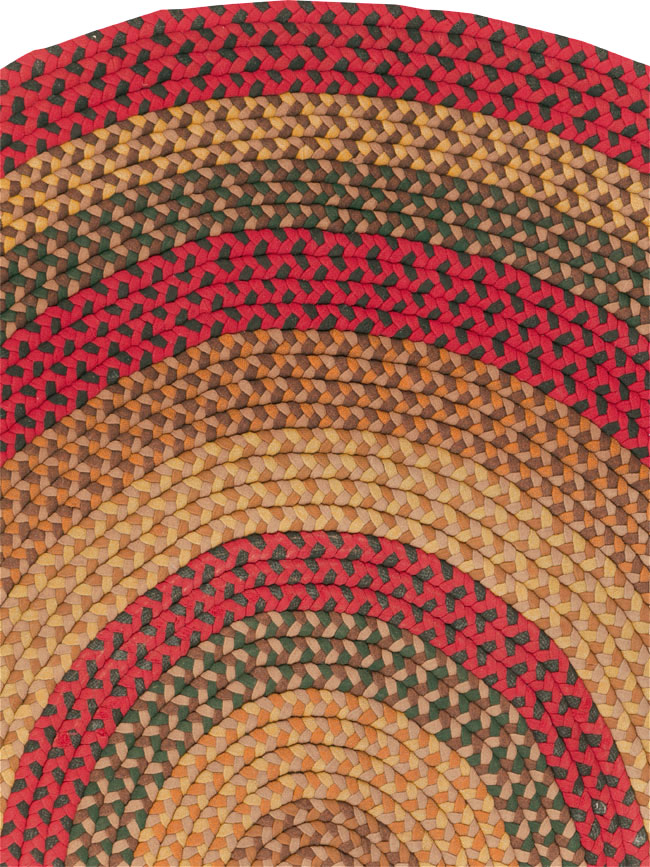 Vintage American Round Oval Braided Room Size Carpet, No.30413 - Gsblank