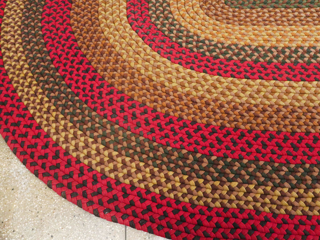 Vintage American Round Oval Braided Room Size Carpet, No.30413 - Gsblank
