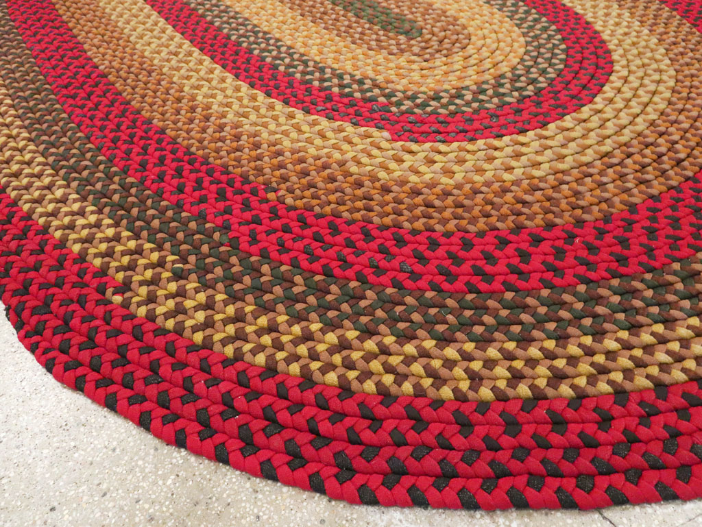 Vintage American Round Oval Braided Room Size Carpet, No.30413 - Gsblank