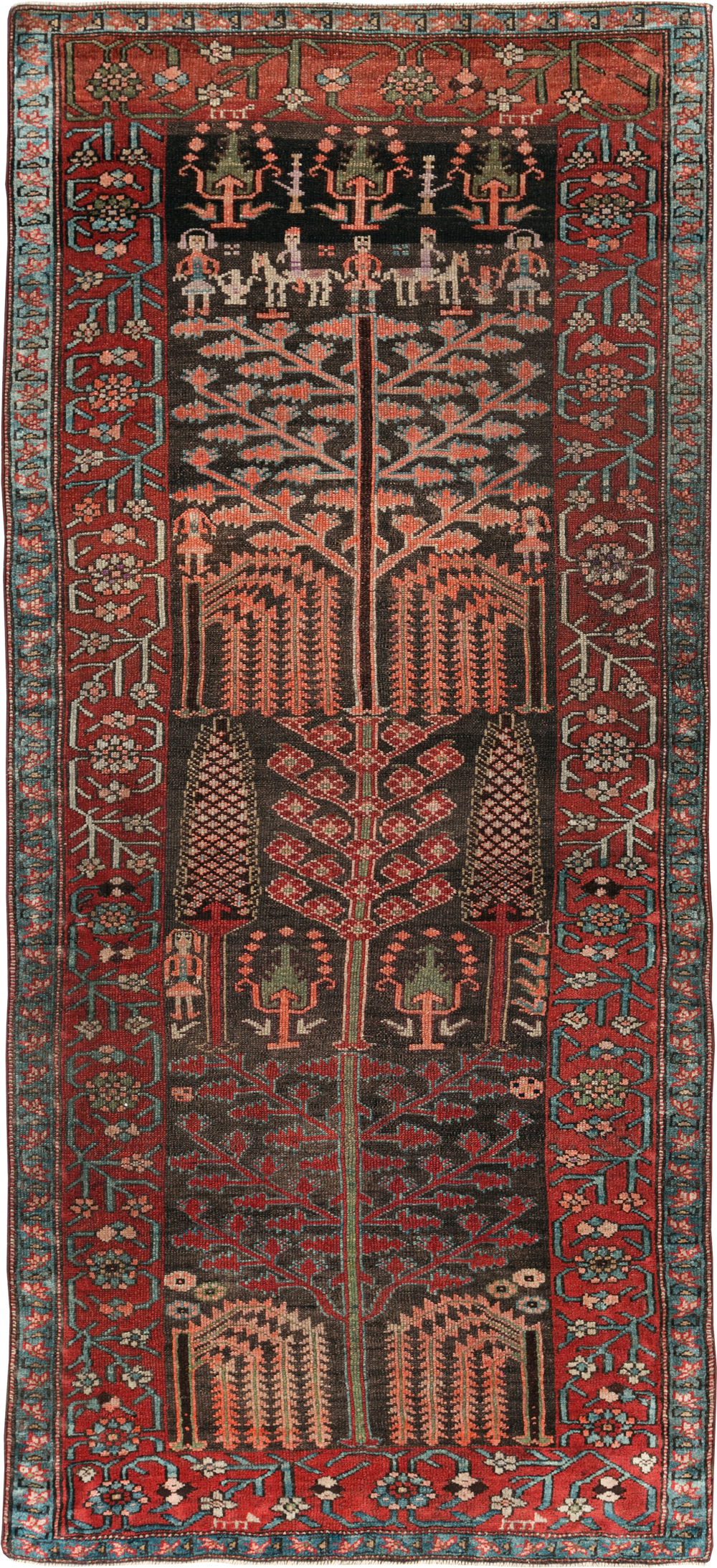 Antique Persian Kurd Throw Rug, No.30416 - Gsblank