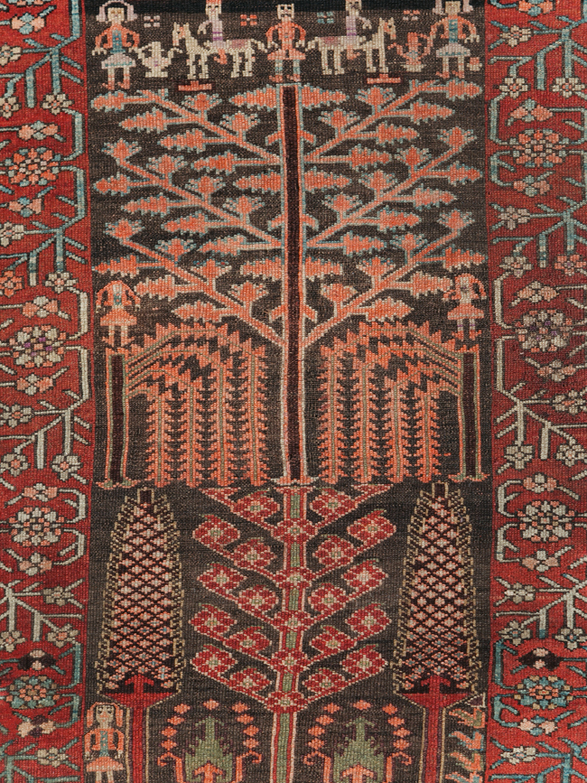 Antique Persian Kurd Throw Rug, No.30416 - Gsblank