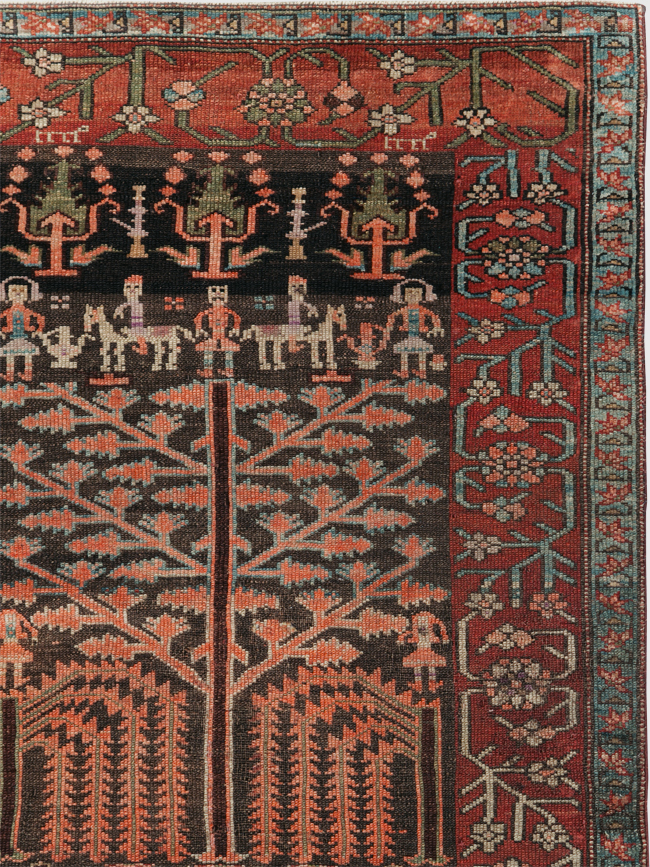 Antique Persian Kurd Throw Rug, No.30416 - Gsblank