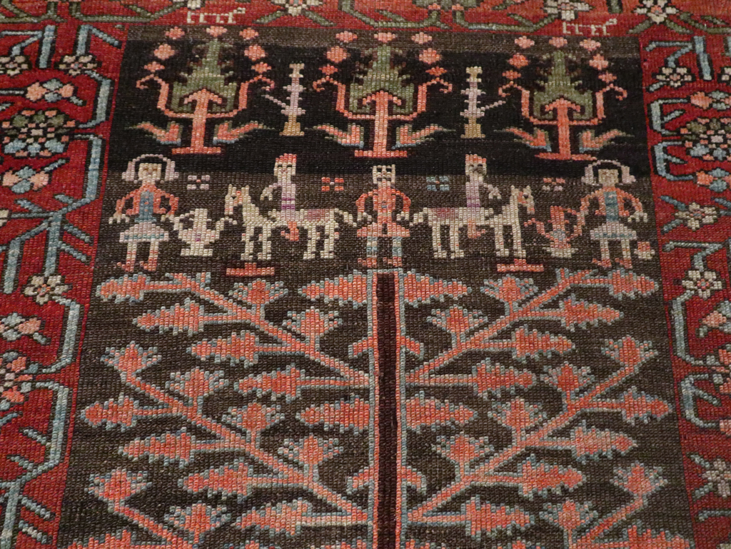 Antique Persian Kurd Throw Rug, No.30416 - Gsblank