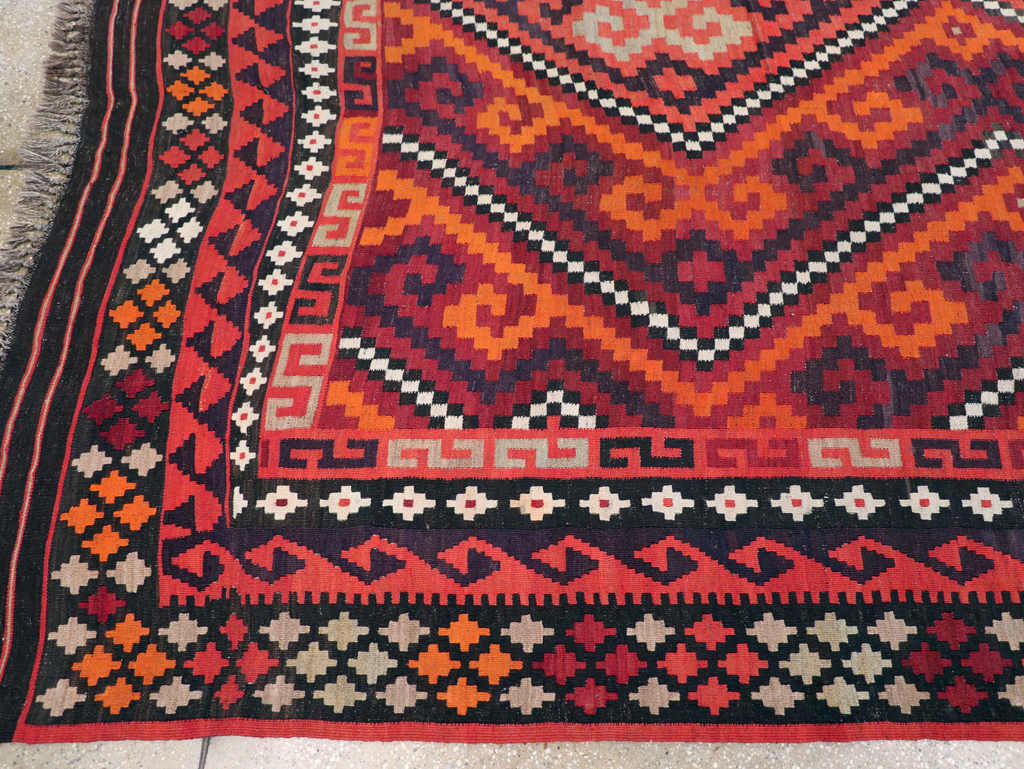 Vintage Afghan Tribal Flatweave Kilim Small Room Size Carpet, No.30420 - Gsblank