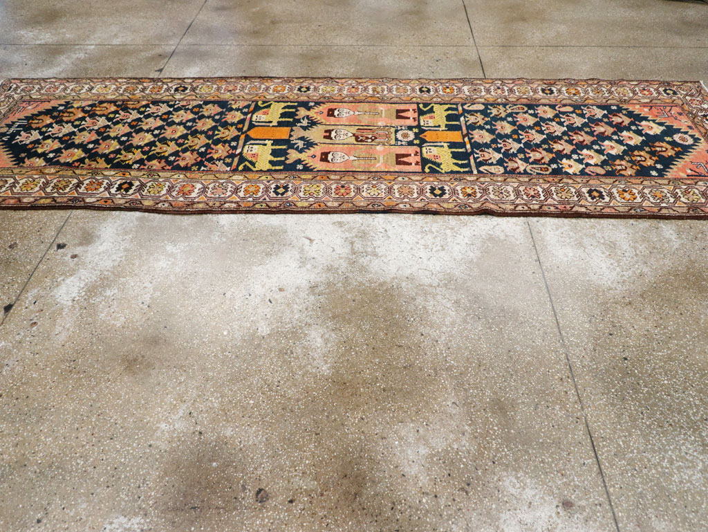 Antique Persian Hamadan Pictorial Runner, No.30426 - Gsblank