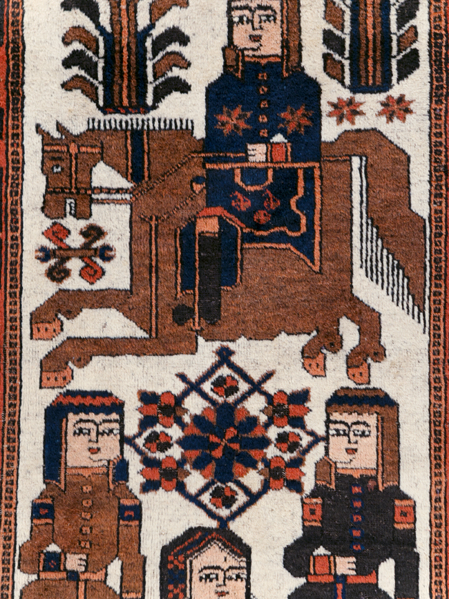 Vintage Pictorial Bakhtiari Rug, No.30427 - Gsblank