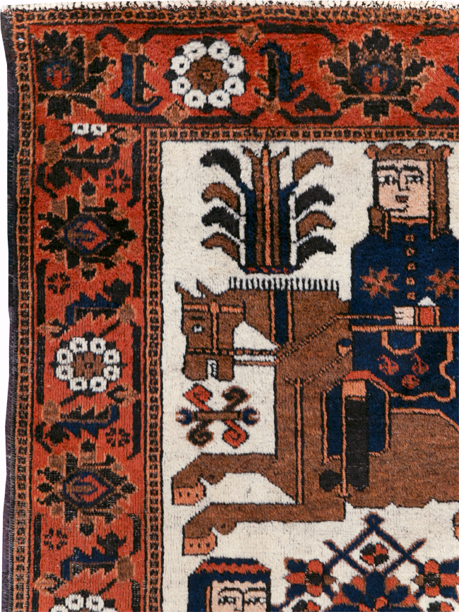 Vintage Pictorial Bakhtiari Rug, No.30427 - Gsblank