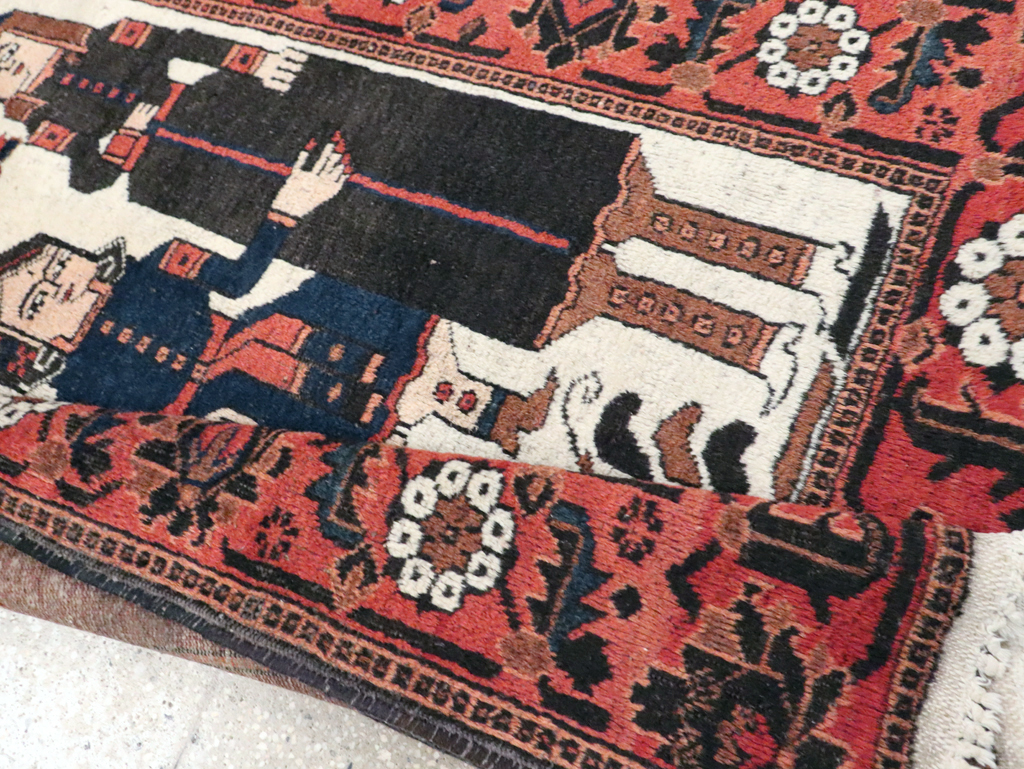 Vintage Pictorial Bakhtiari Rug, No.30427 - Gsblank