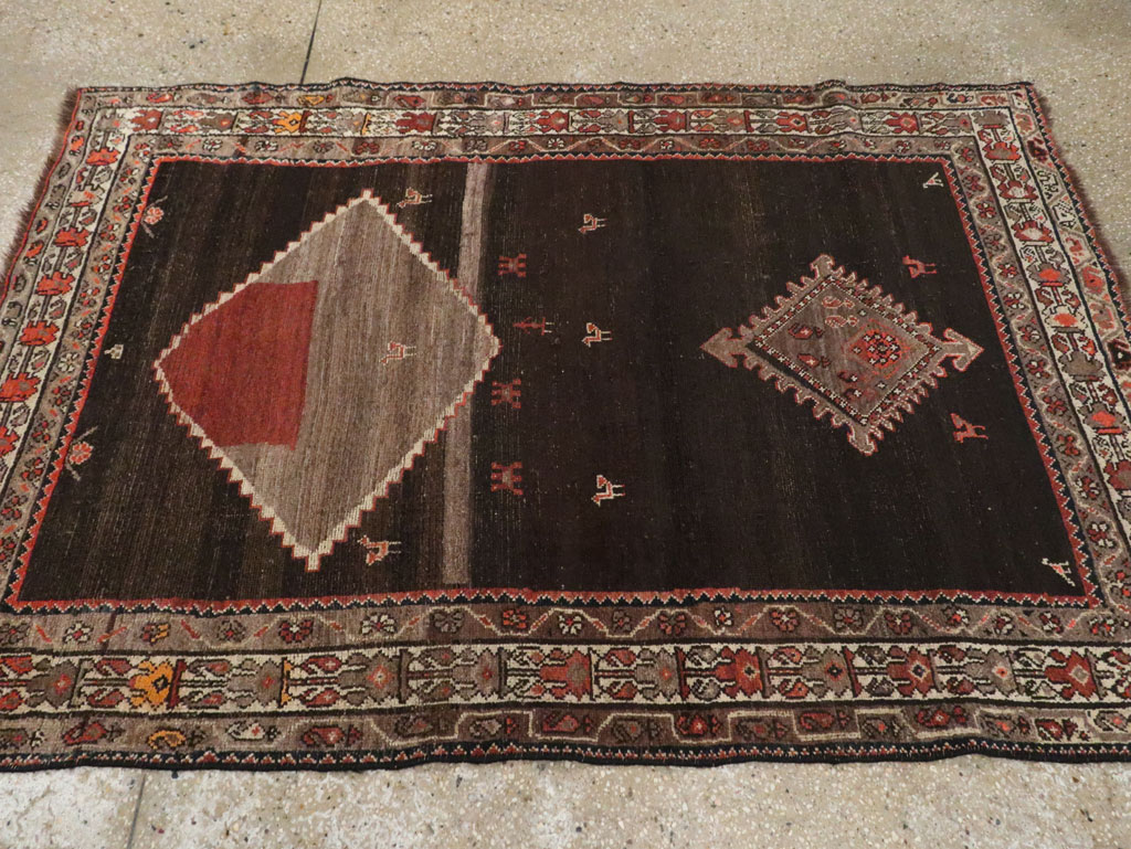 Antique Persian Hamadan Accent Rug, No.30439 - Gsblank