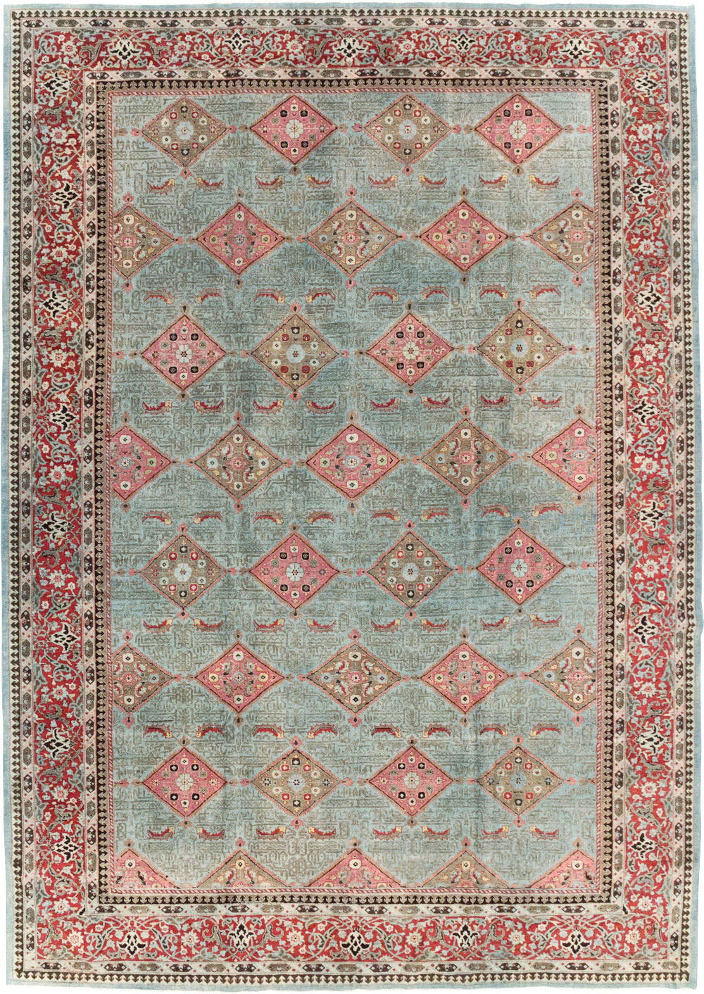 Antique Persian Kashan Room Size Carpet, No.30442 - Gsblank