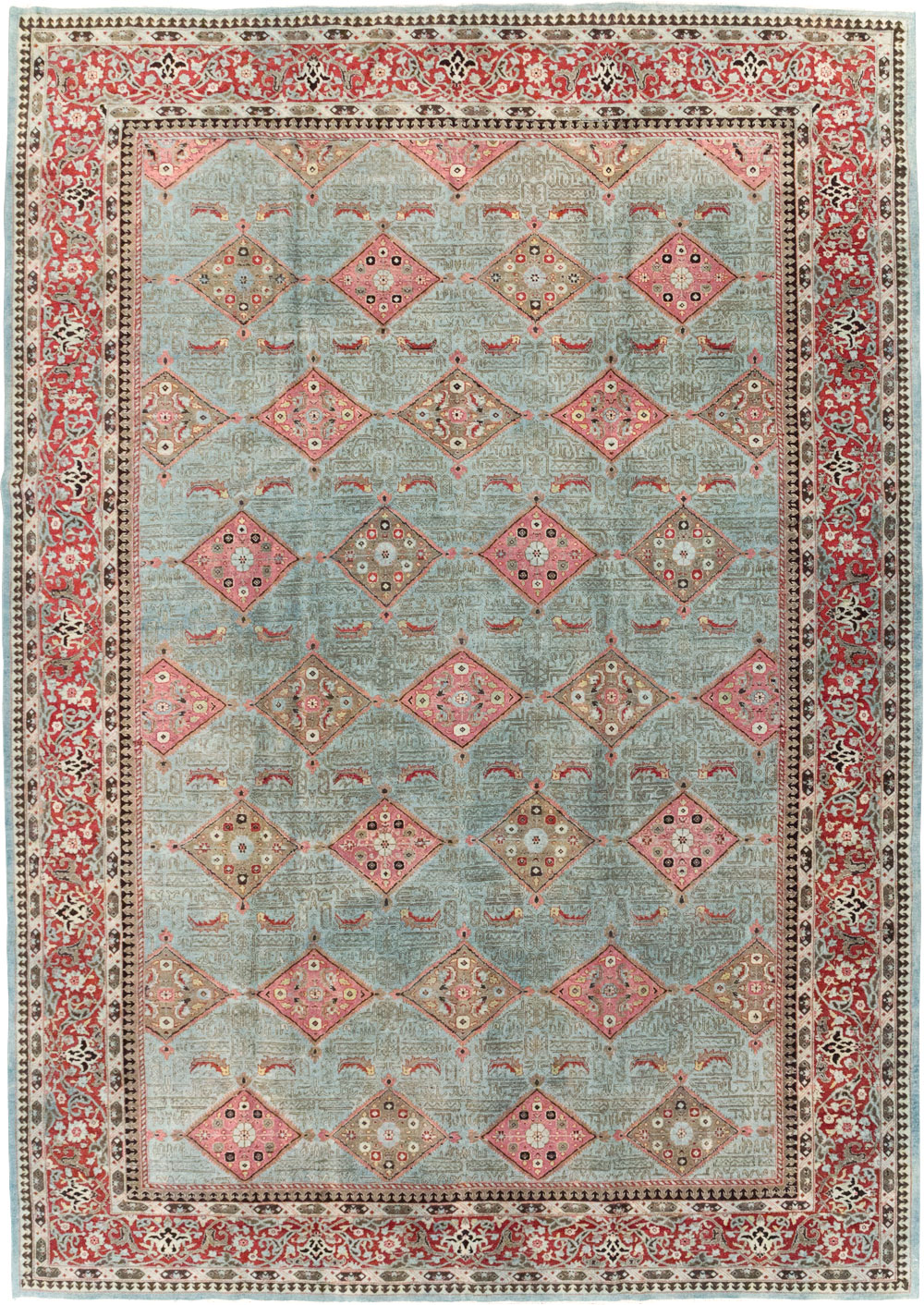 Antique Persian Kashan Room Size Carpet, No.30442 - Gsblank