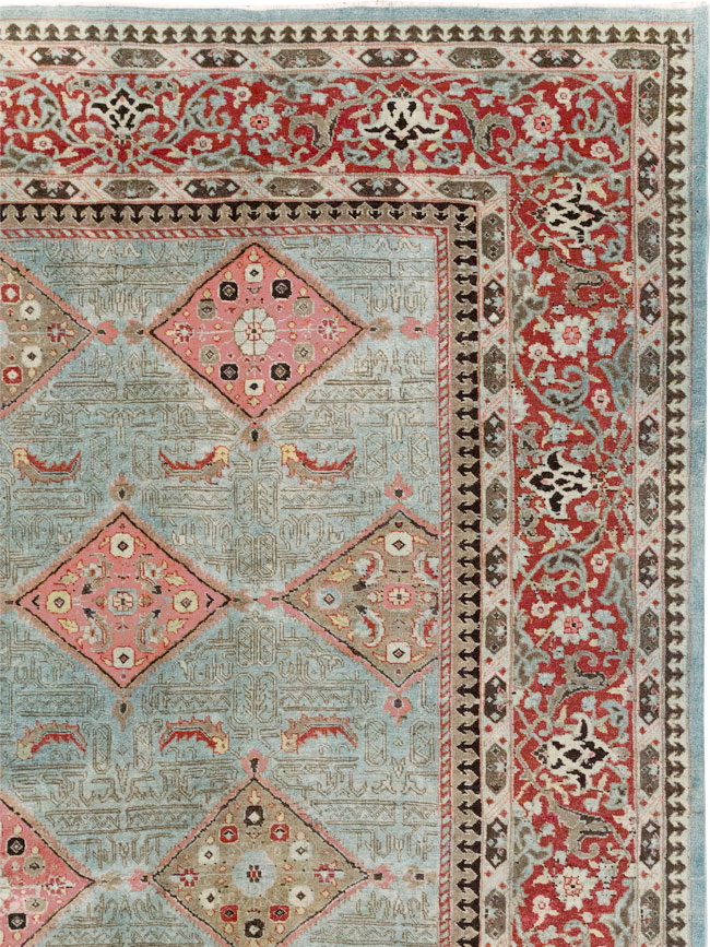 Antique Persian Kashan Room Size Carpet, No.30442 - Gsblank