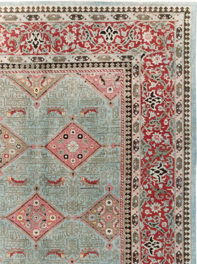 Antique Persian Kashan Room Size Carpet, No.30442 - Gsblank