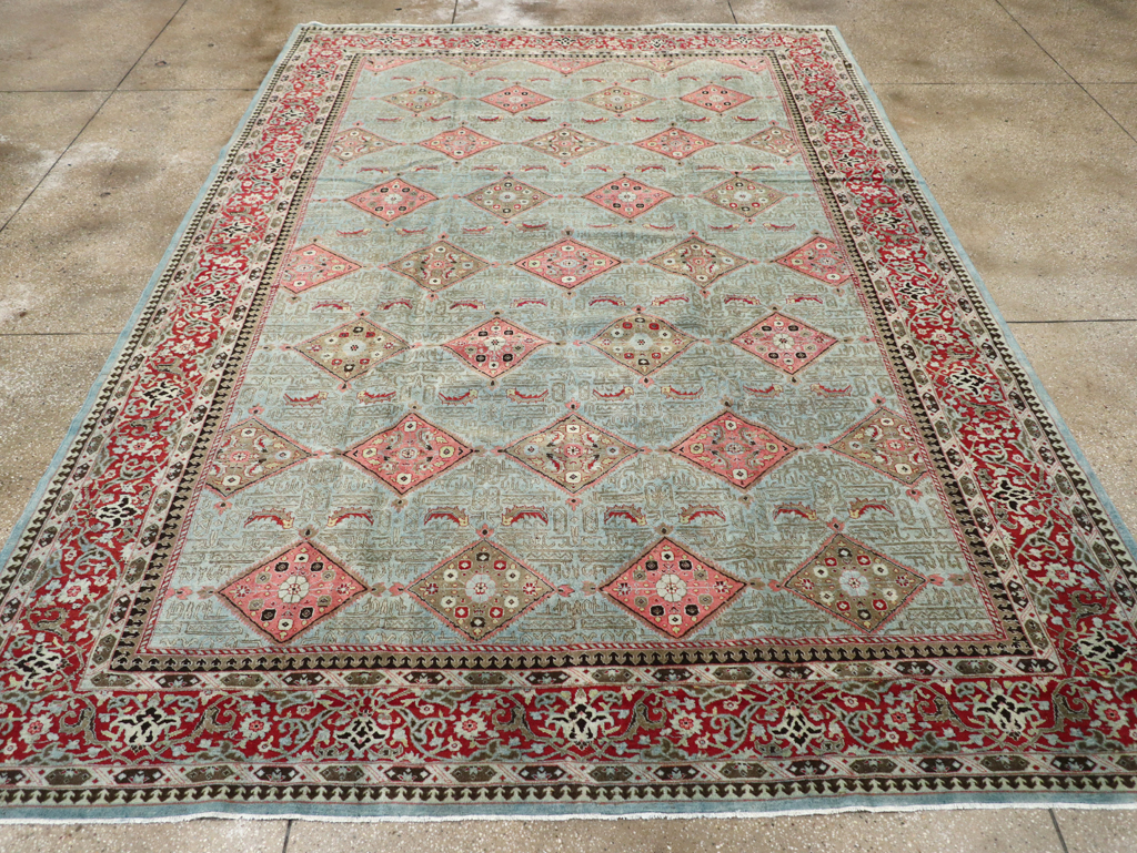Antique Persian Kashan Room Size Carpet, No.30442 - Gsblank