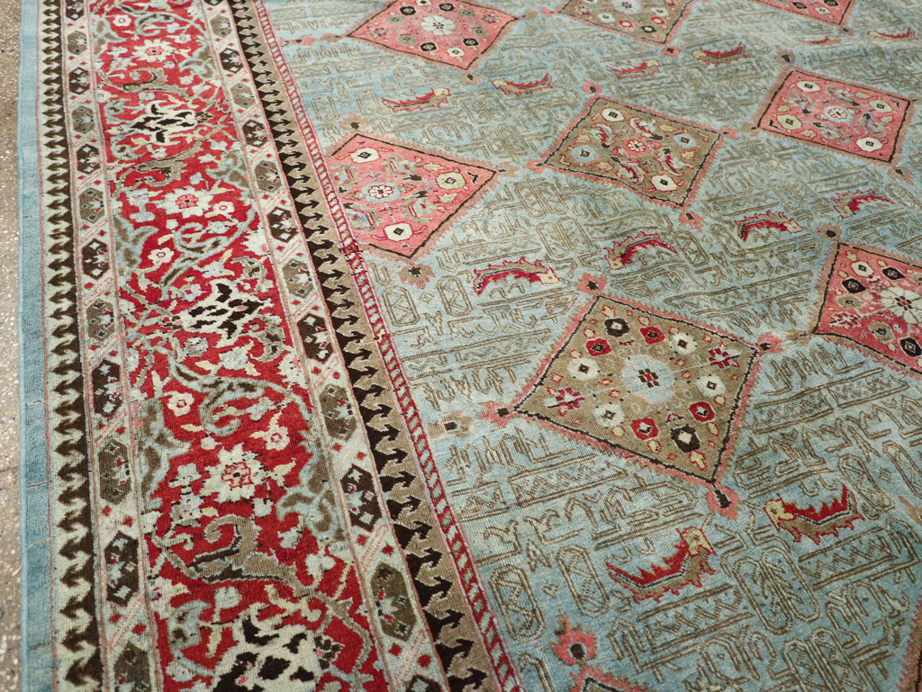 Antique Persian Kashan Room Size Carpet, No.30442 - Gsblank