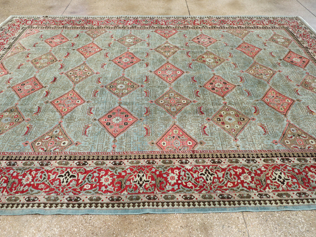 Antique Persian Kashan Room Size Carpet, No.30442 - Gsblank