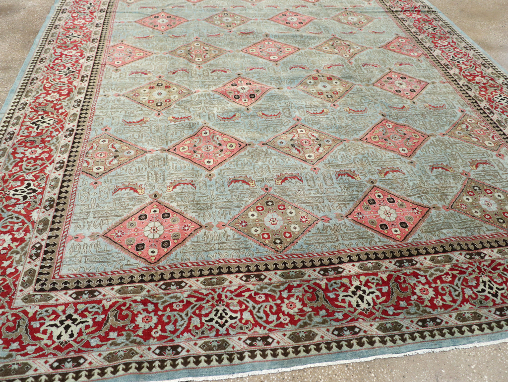 Antique Persian Kashan Room Size Carpet, No.30442 - Gsblank