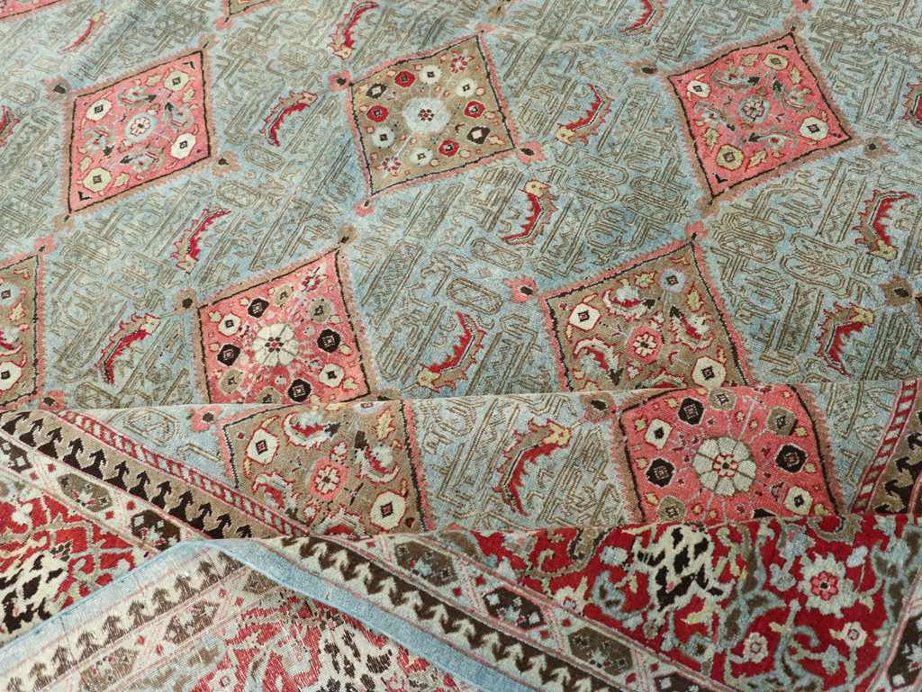 Antique Persian Kashan Room Size Carpet, No.30442 - Gsblank