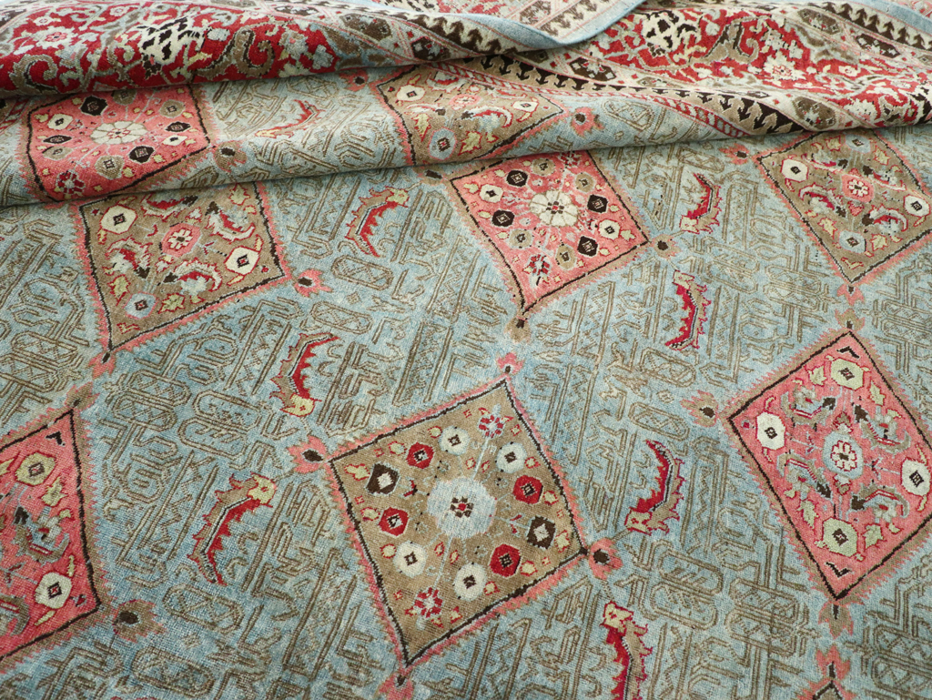 Antique Persian Kashan Room Size Carpet, No.30442 - Gsblank