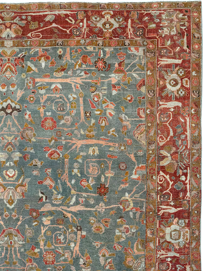Antique Persian Bidjar Wide Gallery Runner, No.30444 - Gsblank