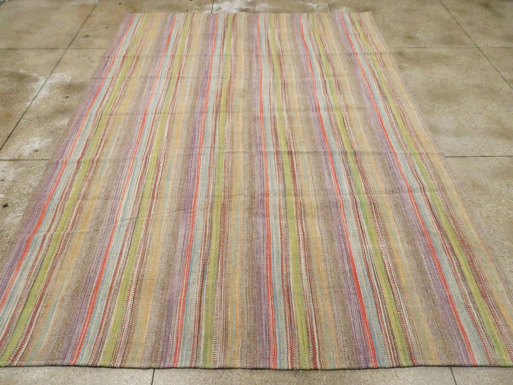 Modern Turkish Flatweave Kilim Room Size Carpet, No.30450 - Gsblank