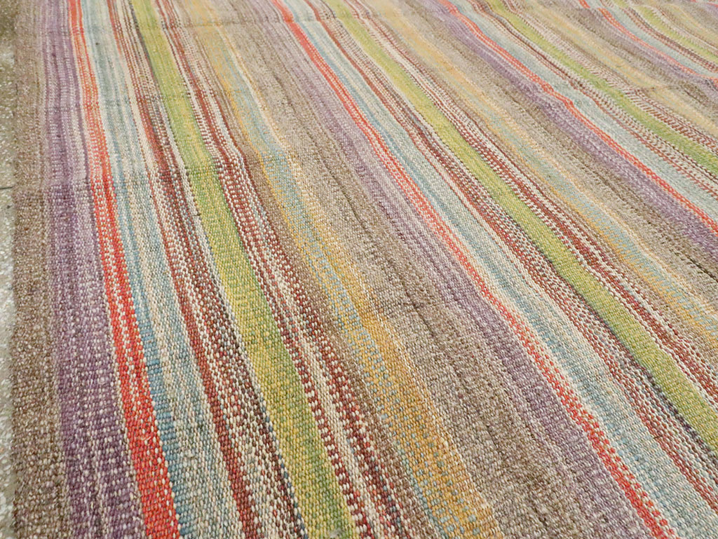 Modern Turkish Flatweave Kilim Room Size Carpet, No.30450 - Gsblank