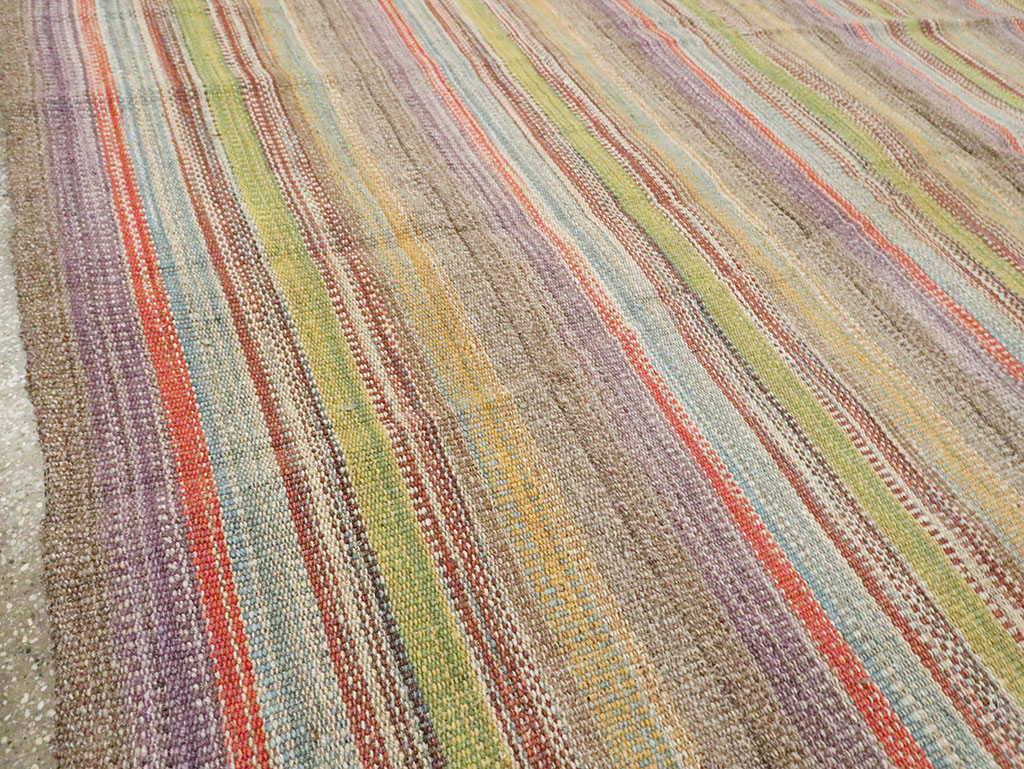 Modern Turkish Flatweave Kilim Room Size Carpet, No.30450 - Gsblank